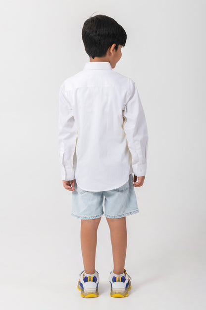 Very Cute Partee Logo Embroidered Shirt With Contrast Detailing