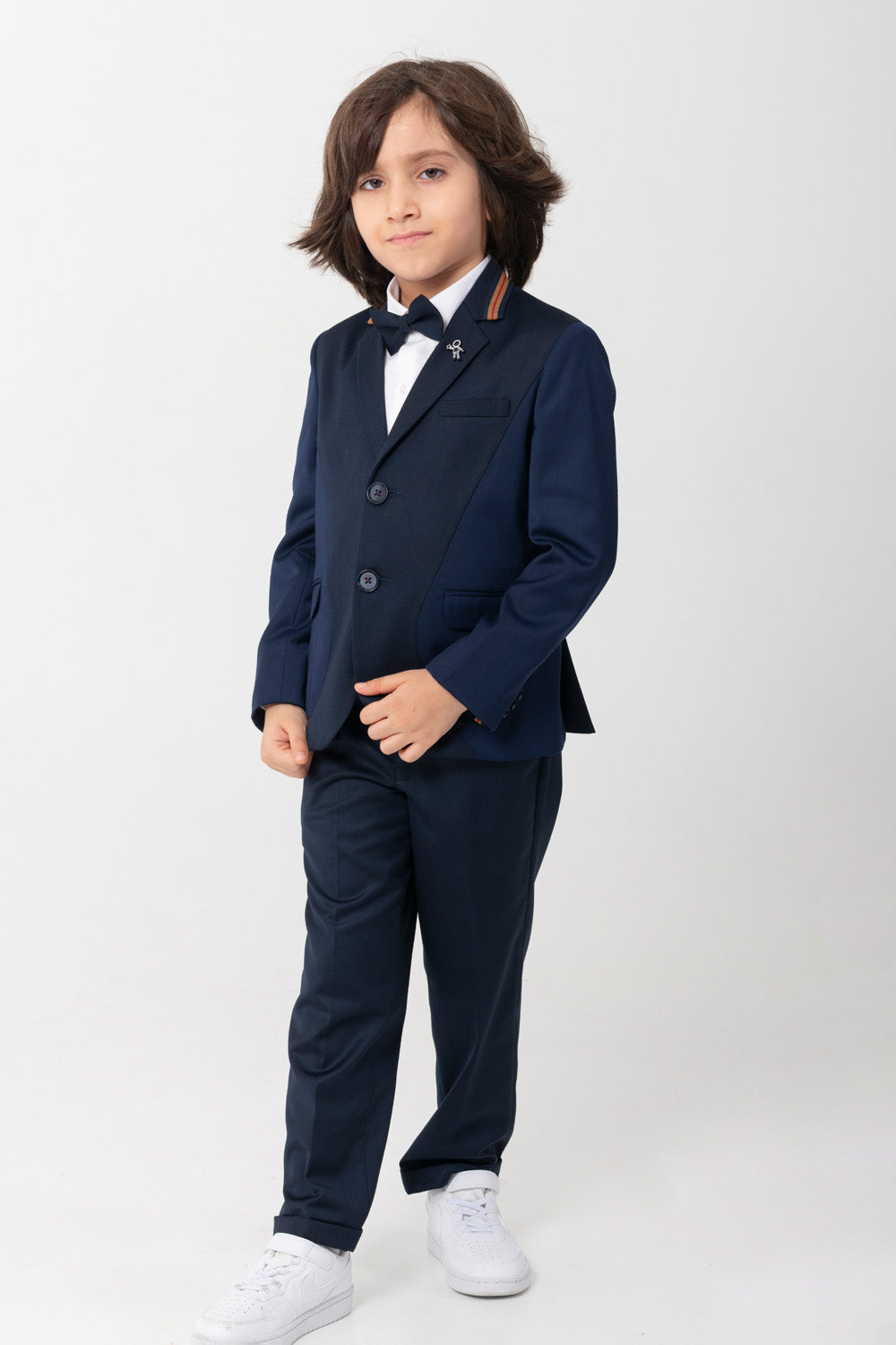 Two Tone Panneled Suit Set