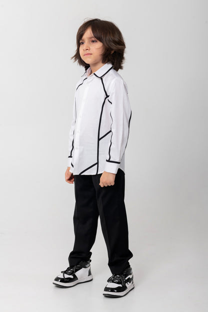 ELEGANT FESTIVE BLACK AND WHITE SHIRT