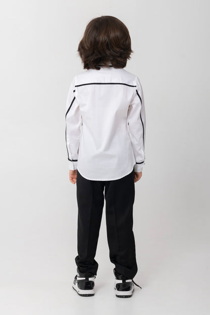 ELEGANT FESTIVE BLACK AND WHITE SHIRT