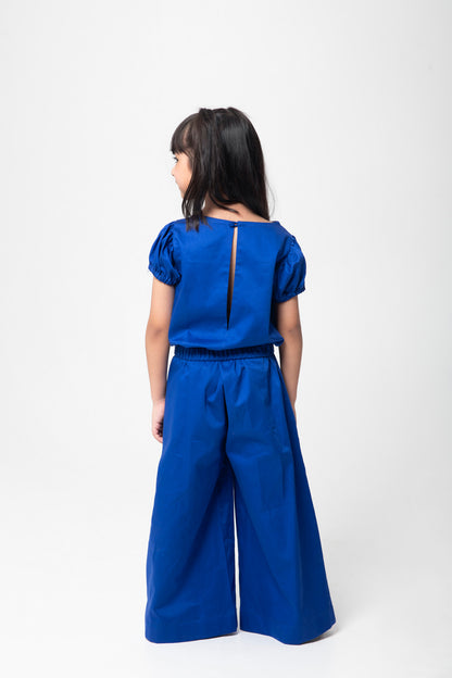 Royal Blue Cherry Embroidered Coord Set