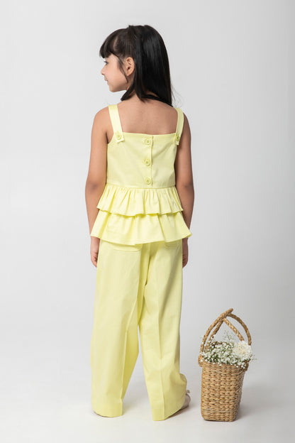 Ice-Cream Embroidered Top With Frill Detailing And Same Pants