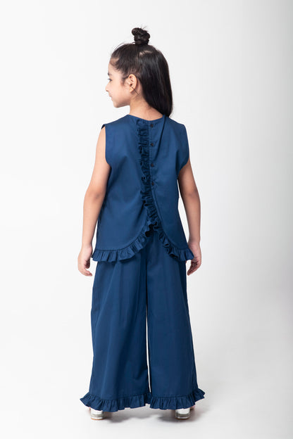 Navy Blue Co-Ord Set With Planet Embroidery