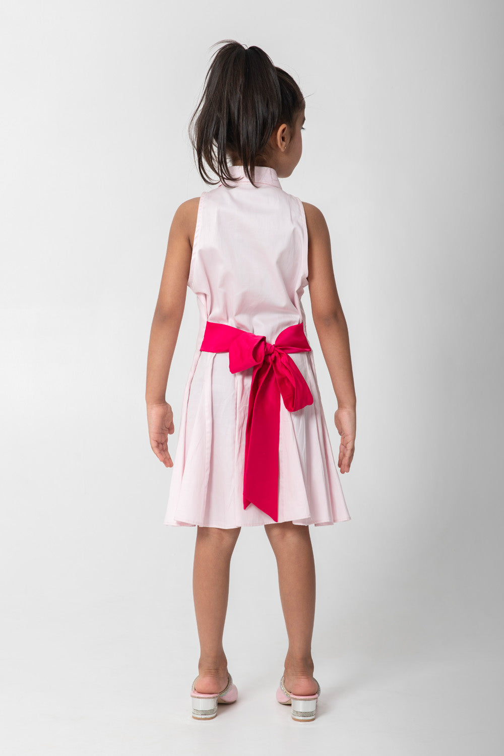 Strawberry Embroidered Pastel Pink Flared Dresses