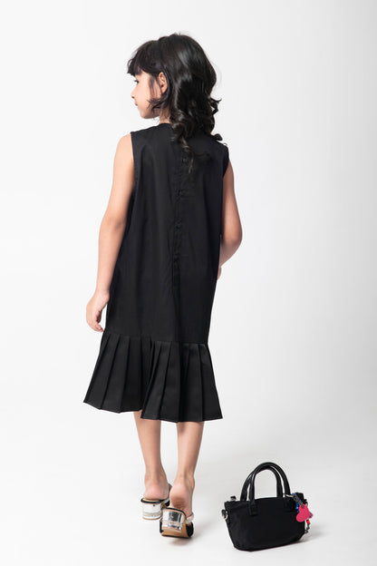 Chilli Embroidered Black Dress