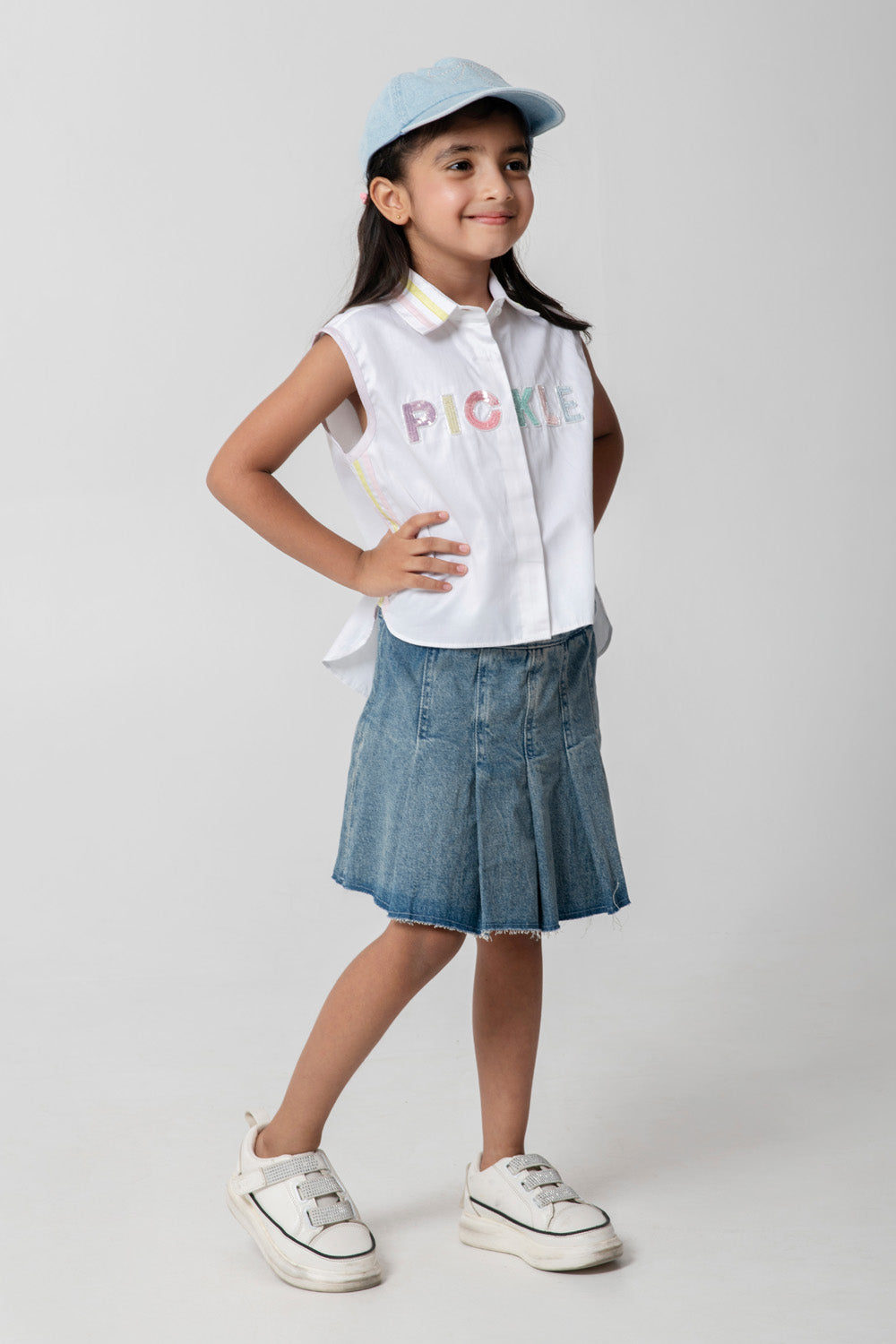 Pickle Embroidered Crop Shirt