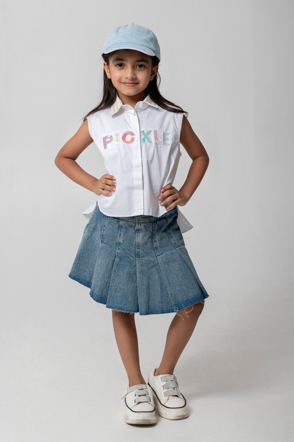 Pickle Embroidered Crop Shirt