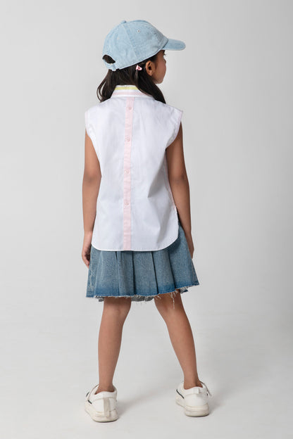 Pickle Embroidered Crop Shirt