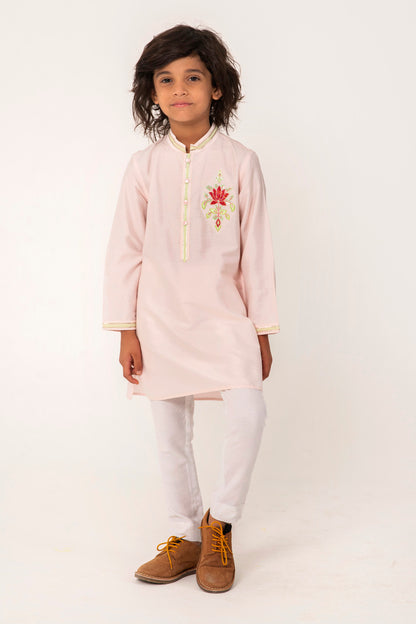 LOTUS EMBROIDERY CHEST MOTIF KURTA