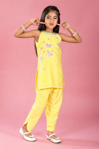 YELLOW  BUTTERFLY SUIT