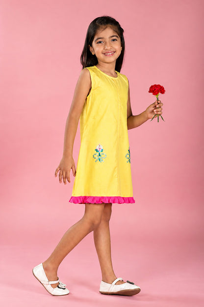 YELLOW FRILL  DRESS