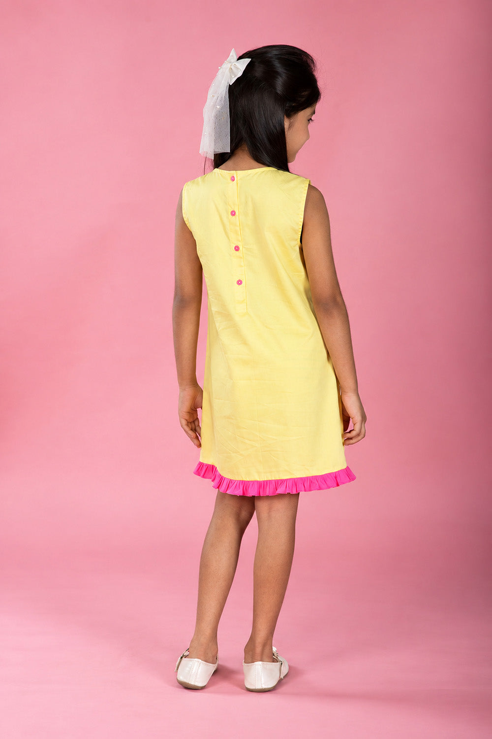 YELLOW FRILL  DRESS
