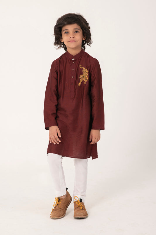 TIGER EMBROIDERY KURTA