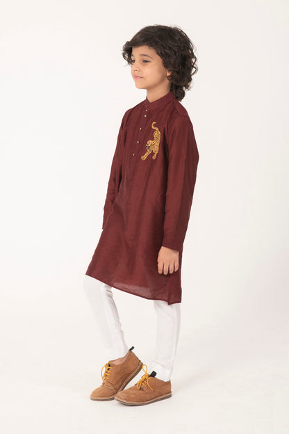 TIGER EMBROIDERY KURTA