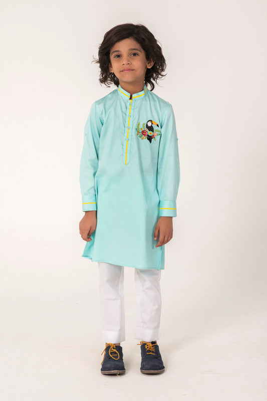 TOKEN BIRD EMBROIDERY KURTA SET