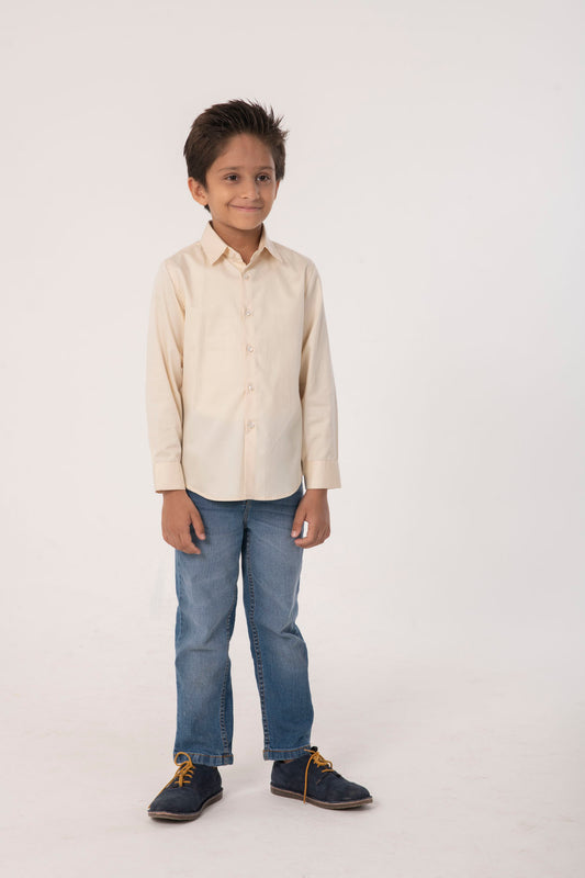 Boys Classic Cream Formal Shirt