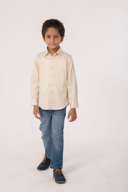 Boys Classic Cream Formal Shirt