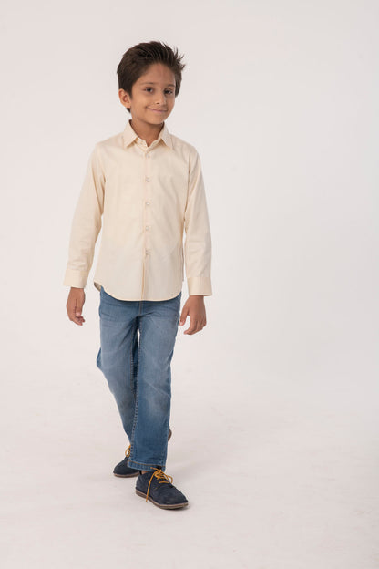 Boys Classic Cream Formal Shirt