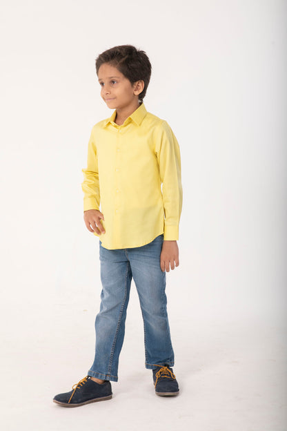 Boys Classic Light Yellow Formal Shirt