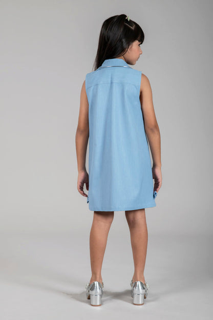 DENIM GOES DISCO SHINY DRESS