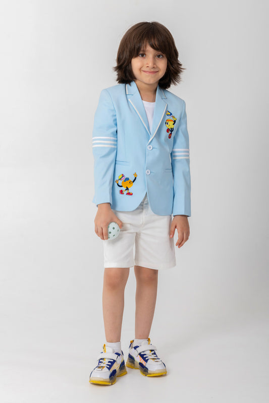 Powder Blue Blazer With Pckle Ball Logo