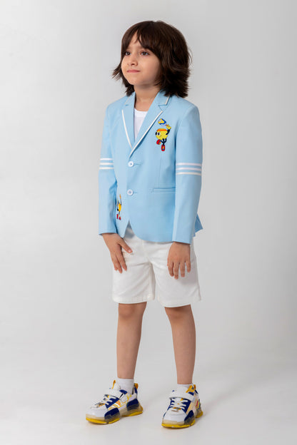 Powder Blue Blazer With Pickle Ball Logo