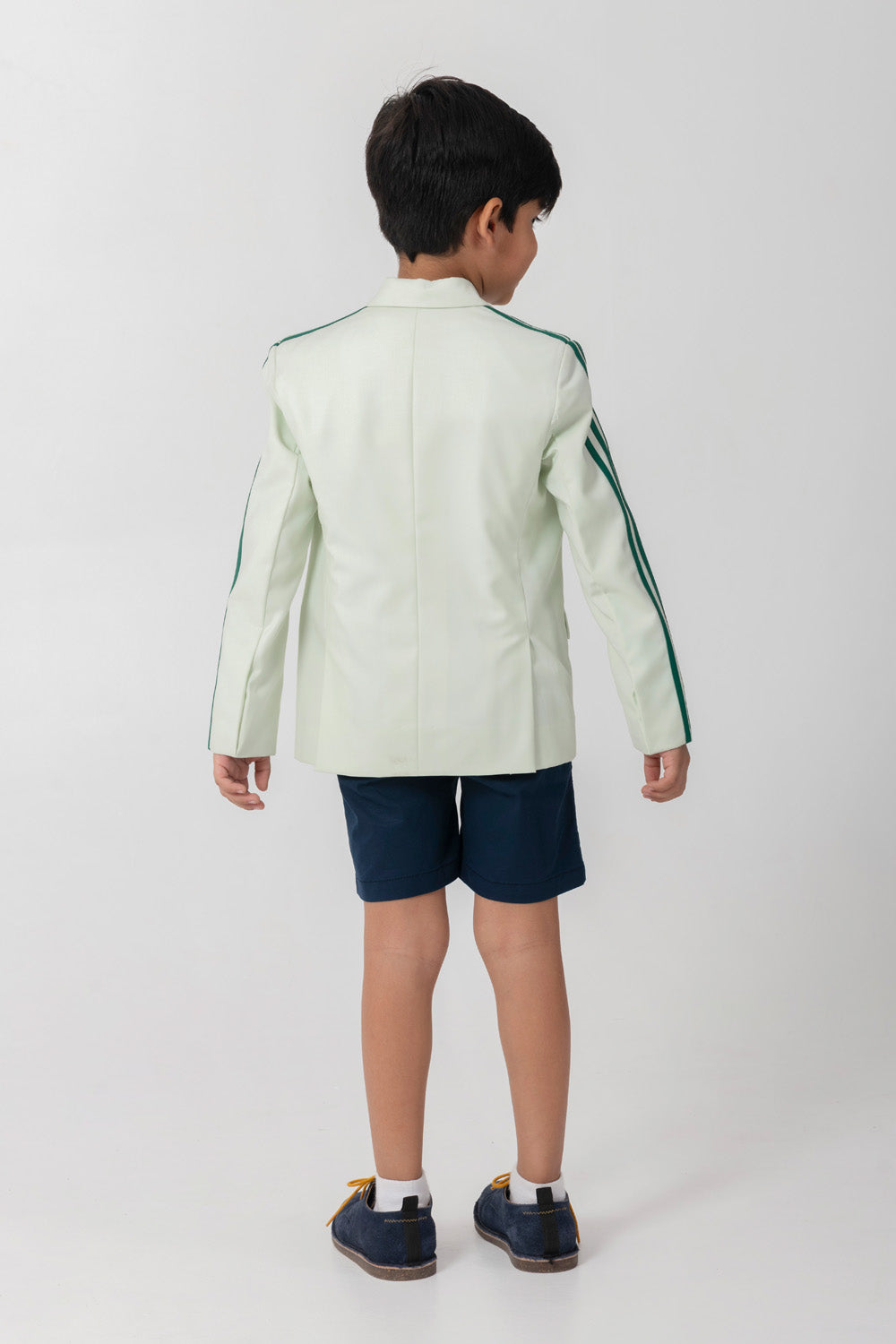Mint Color Blazer With Pickleball Logo and Contrast Stripes.