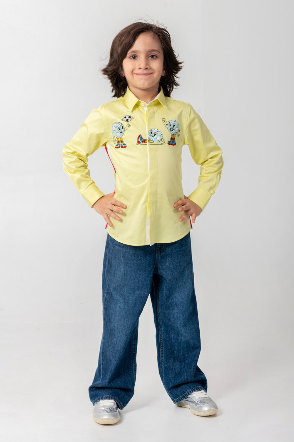 Football Embroidered Neon Shirt