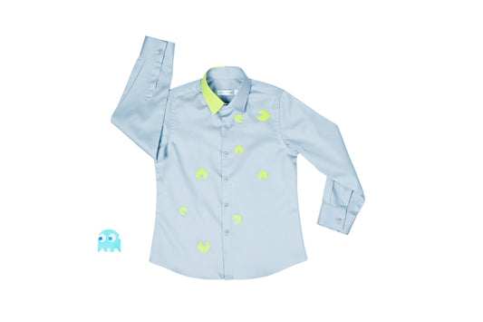 Grey Neon Packman Shirt