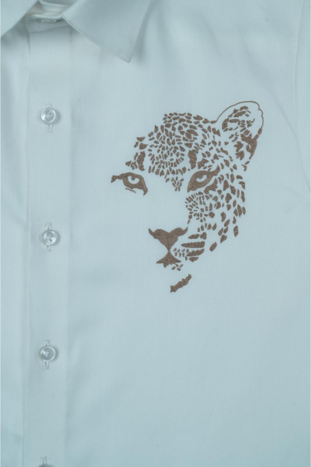 White Cheeta  Shirt