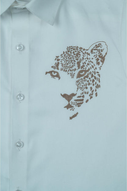 White Cheeta  Shirt