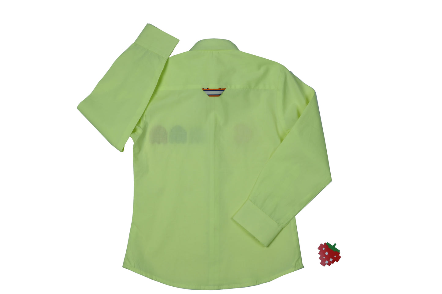 Lemon cotton satin embroidery packman thread shirt