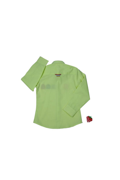 Lemon cotton satin embroidery packman thread shirt