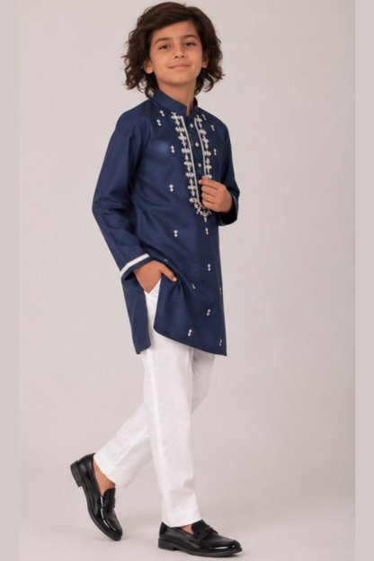 Navy mirror kurta set