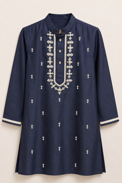 Navy mirror kurta set