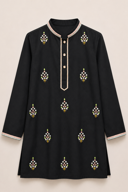 BLACK BOOTI KURTA
