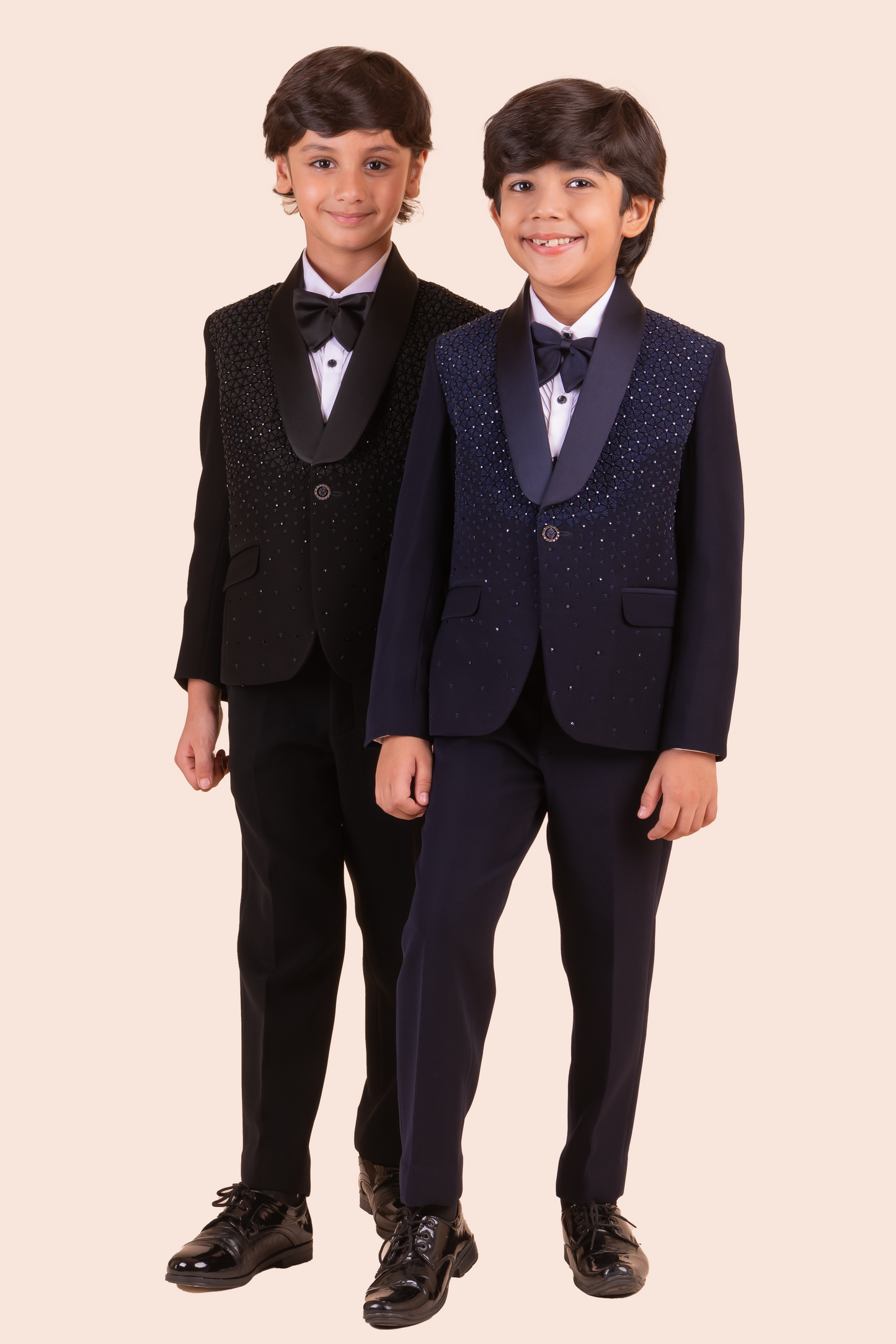 Navy Blue Tuxedo With Hand Embroidery