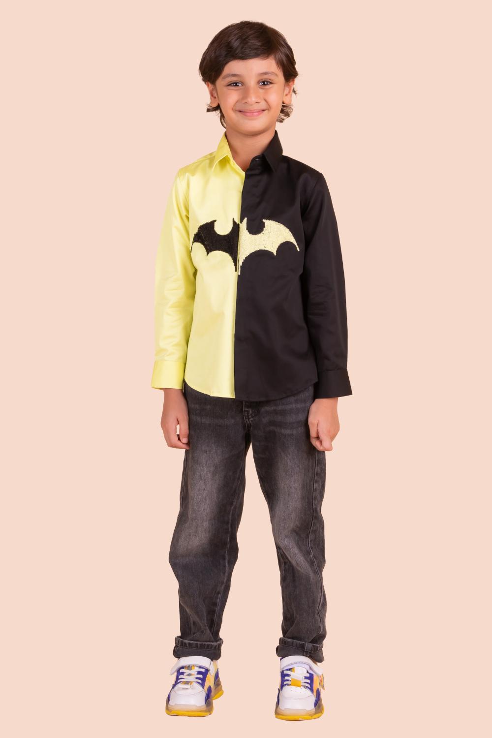 Shirt With Batman Sequence Embroidery