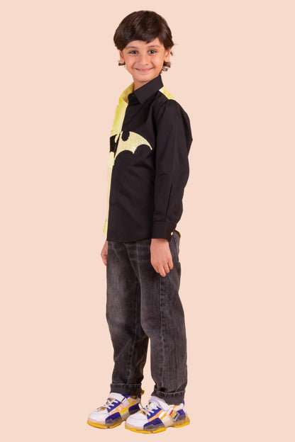 Shirt With Batman Sequence Embroidery