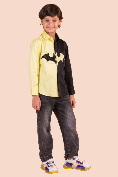 Shirt With Batman Sequence Embroidery