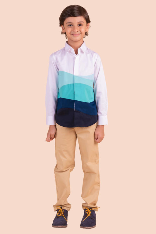 Wave Multi color Patch shirt