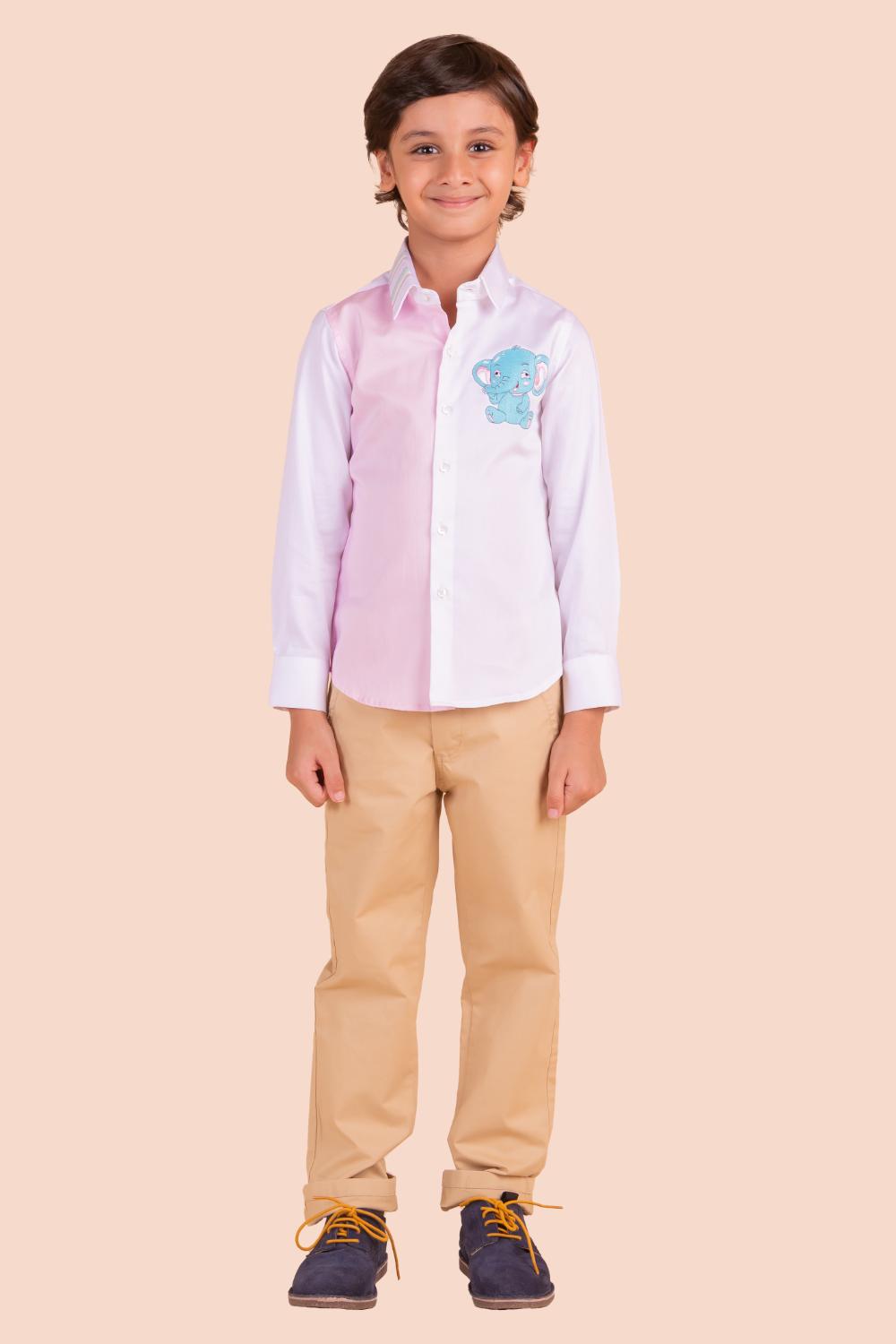 Baby Elephant Embroidery Shirt