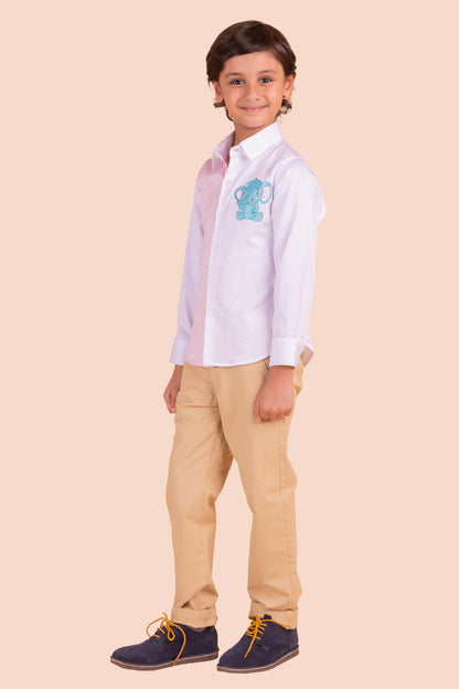 Baby Elephant Embroidery Shirt