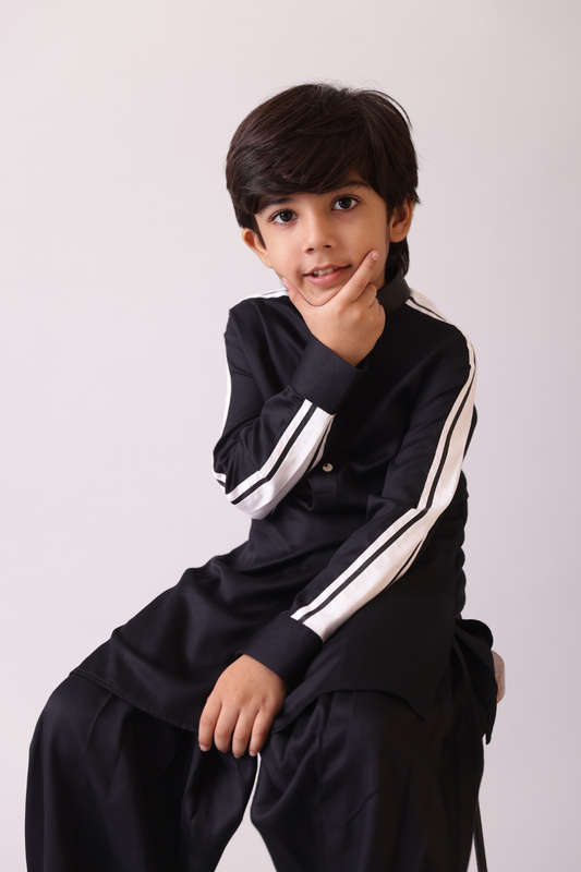 Black Modern Kurta Set