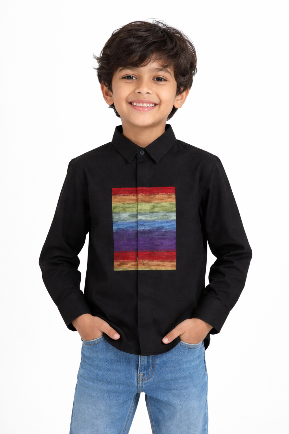 Black Square Patchwork Shirt
