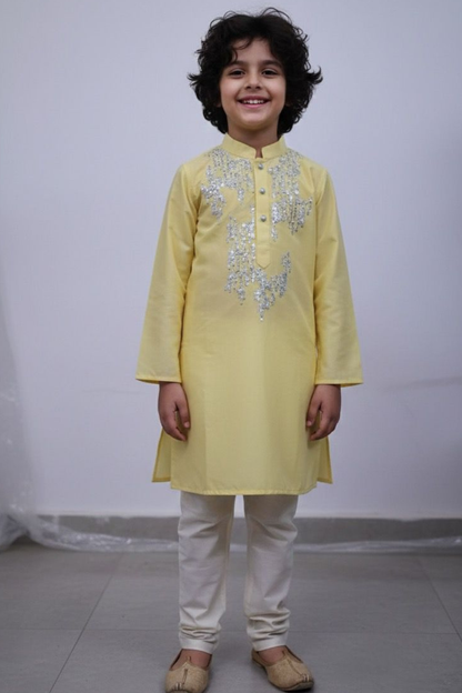 YELLOW SEQUENCE KURTA SET