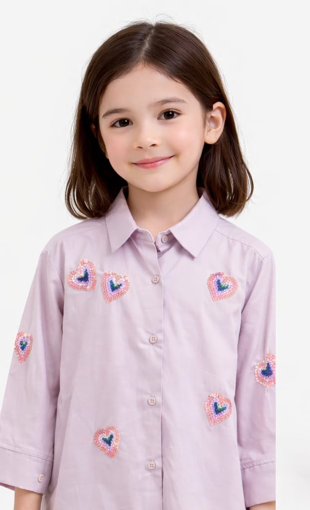 Girls Pink Embroidered Frill Dress.