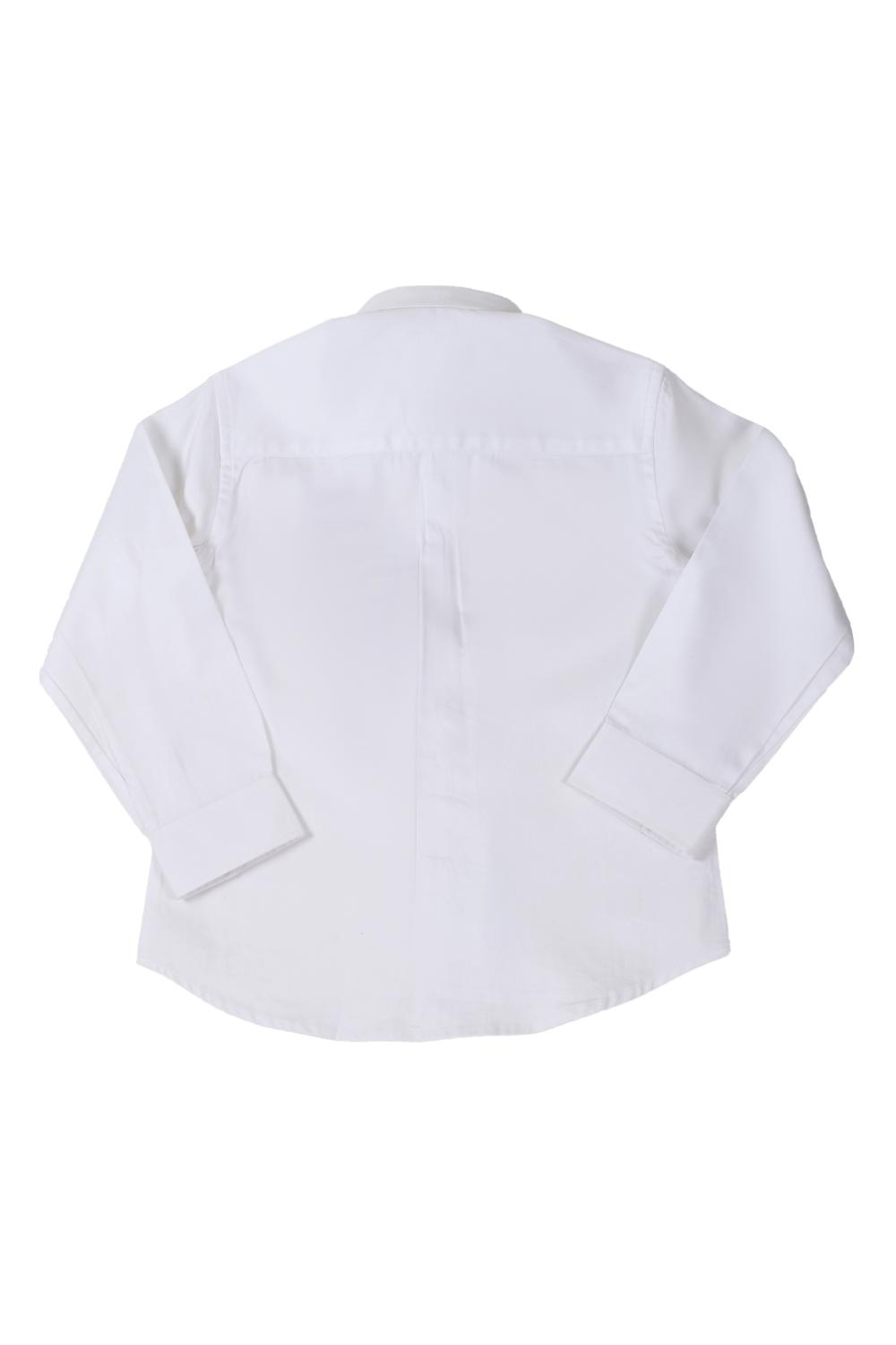 White Shirt With Half Patchwork