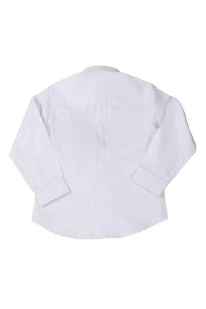 White Shirt With Half Patchwork