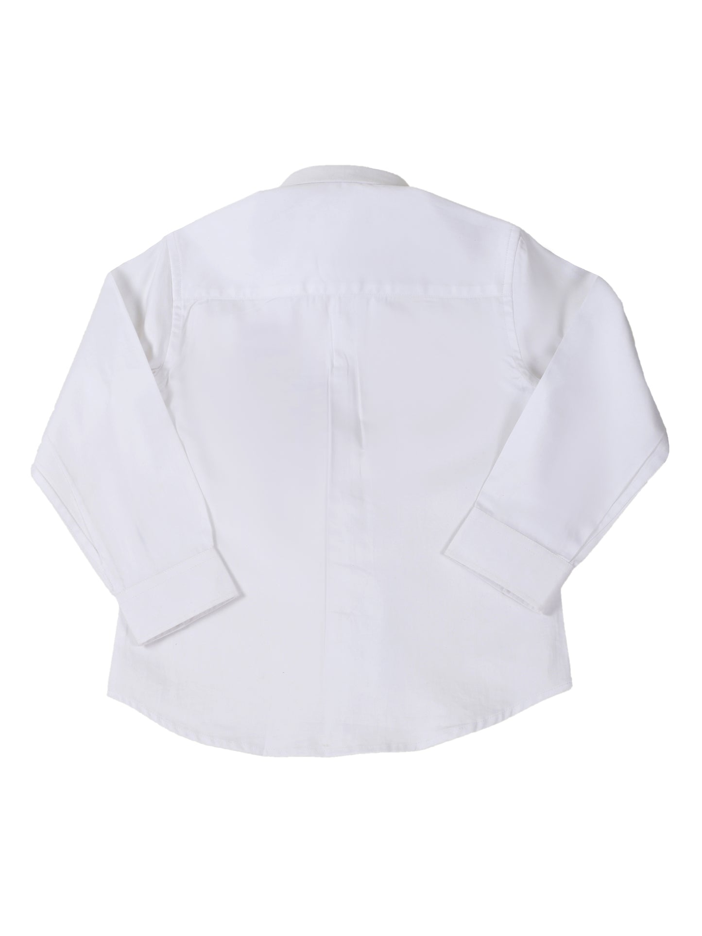 White Shirt With Half Patchwork For Boys